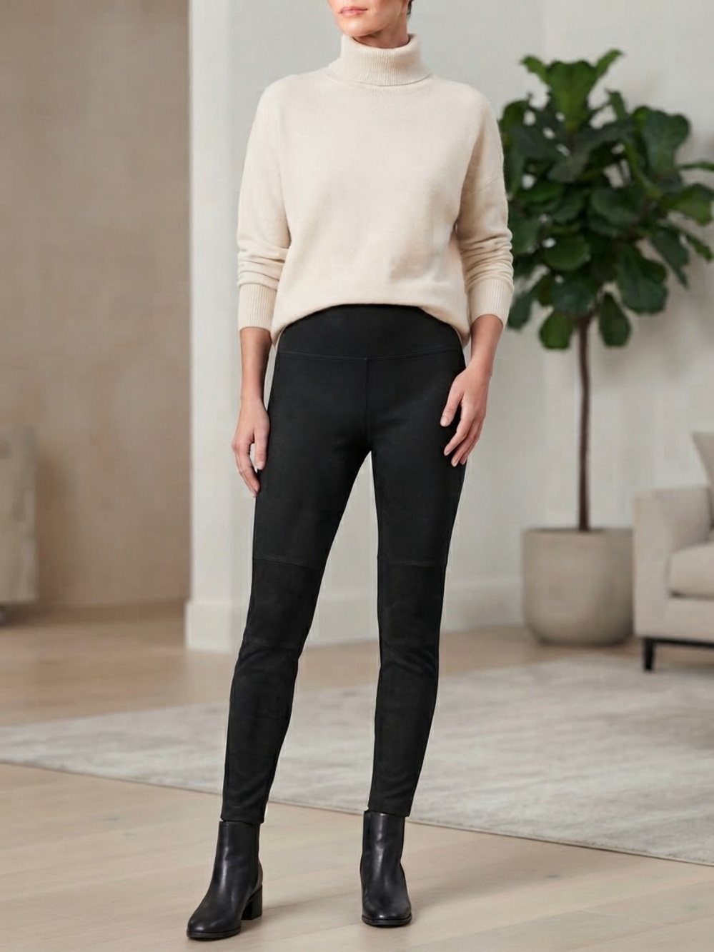 LYSSE Black Faux Suede Leggings